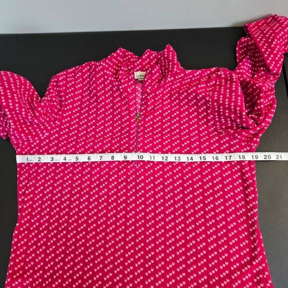 LL Bean Womens Birdseye Fleece Sweater Sz Small Pink 1/4 Zip Soft Cozy Outdoors - Picture 7 of 8
